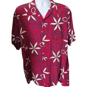 Avanti Blue Hawaii silk shirt L